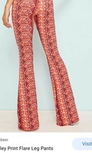 APII Paisly Print Flare Leg Boho Pants Size L